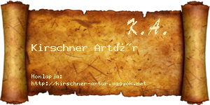 Kirschner Artúr névjegykártya